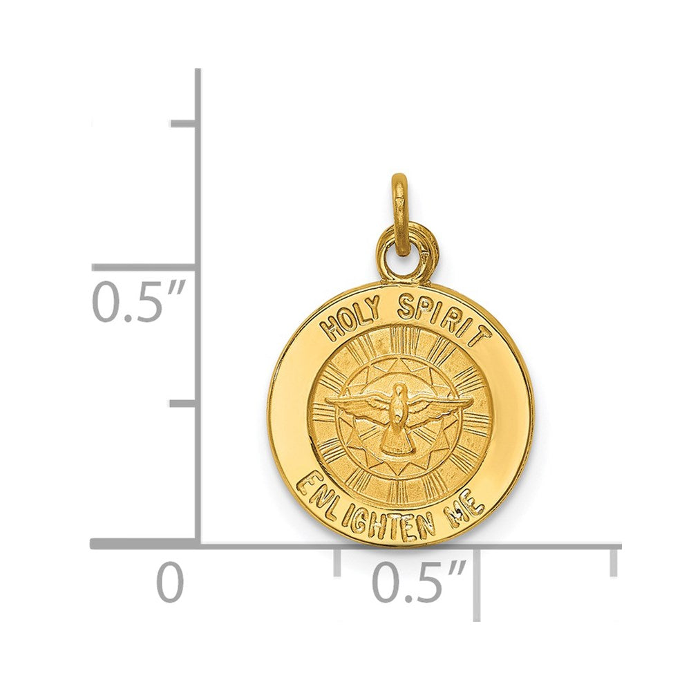 14k Yellow Gold Holy Spirit Medal Charm