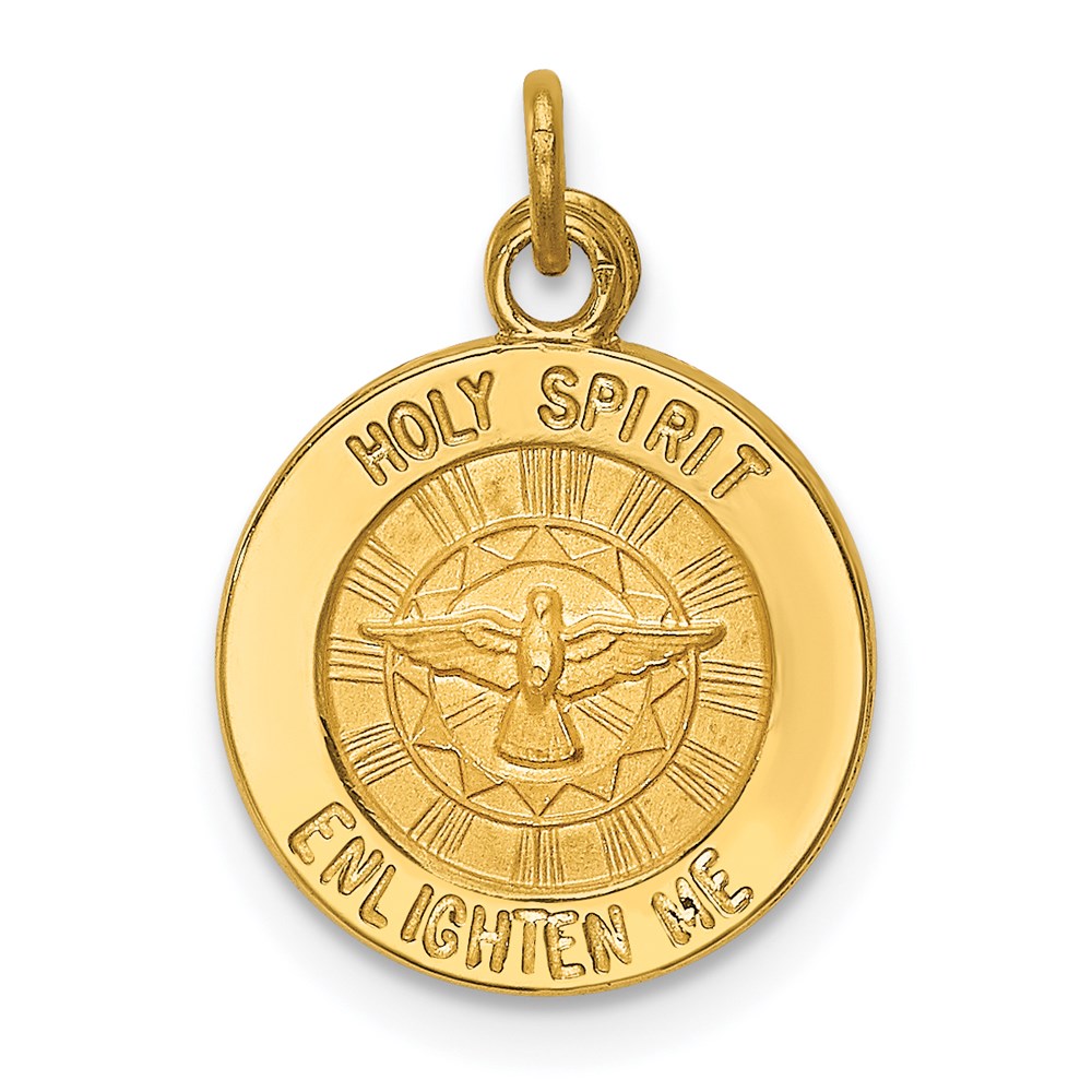 14k Yellow Gold Holy Spirit Medal Charm