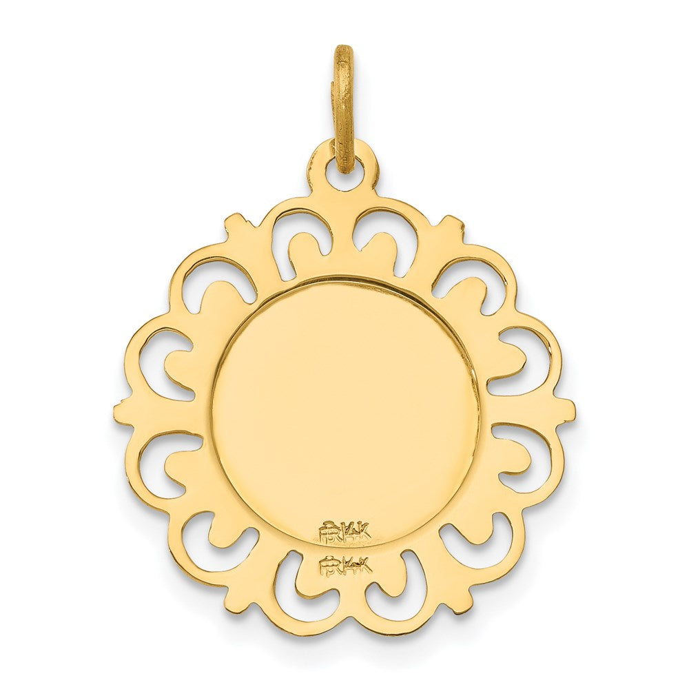 14k Yellow Gold Saint Anne Medal Charm