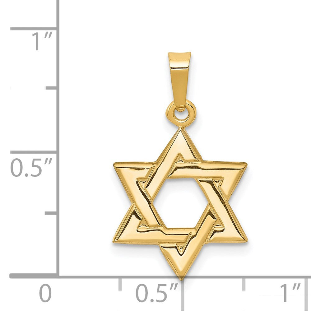 14k Yellow Gold Star of David Pendant