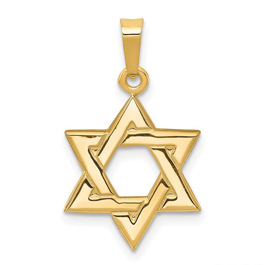 14k Yellow Gold Star of David Pendant