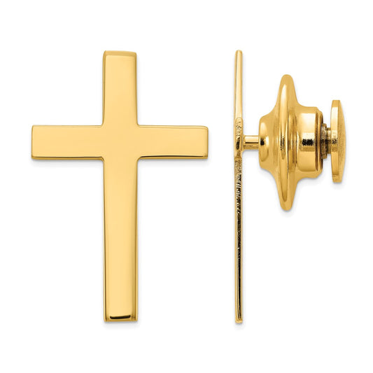 14k Yellow Gold Cross Tie Tac