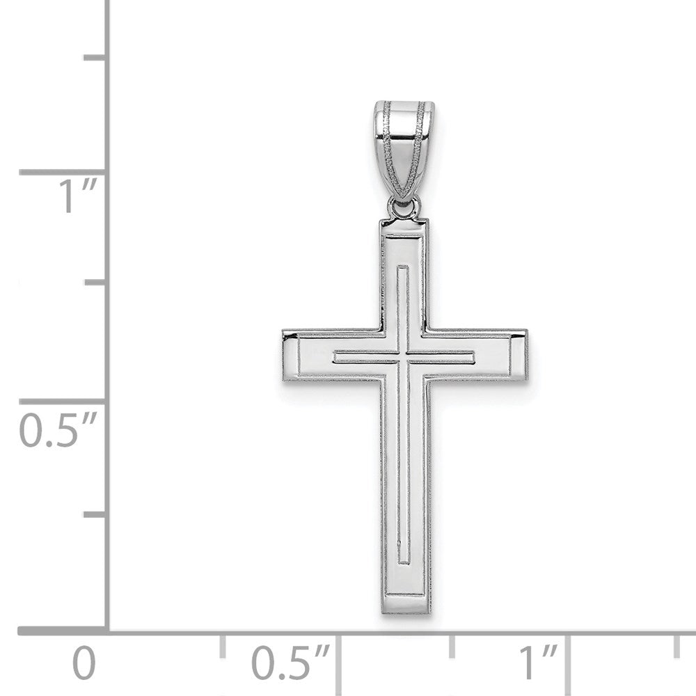 14k White Gold Cross Pendant