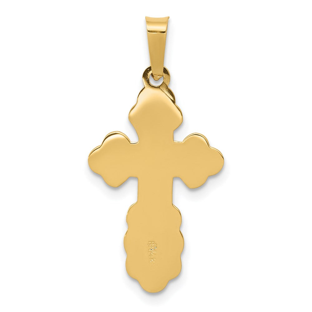 14k Yellow Gold Eastern Orthodox Cross Charm