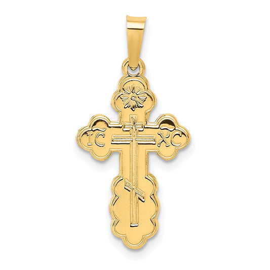 14k Yellow Gold Eastern Orthodox Cross Charm