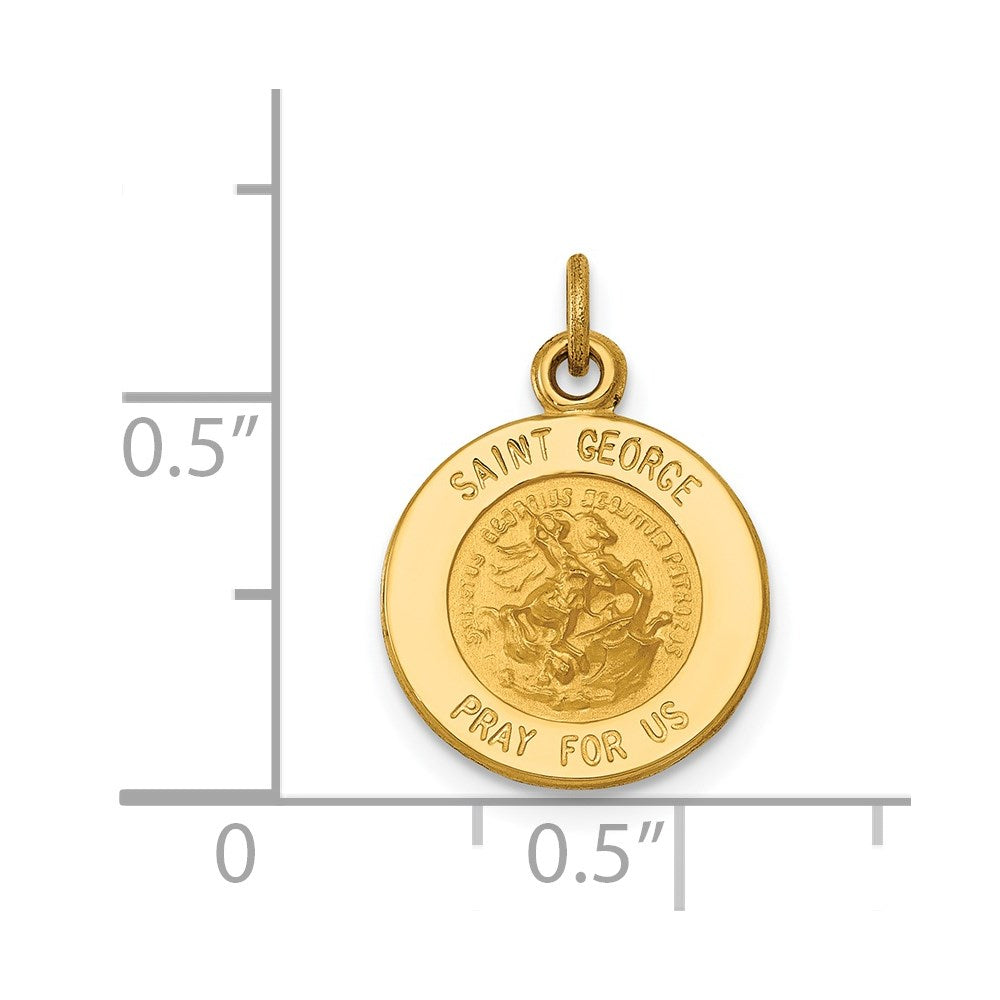 14k Yellow Gold Saint George Medal Charm