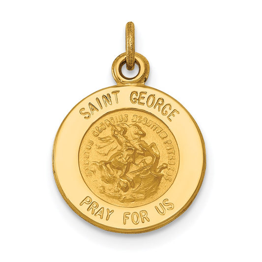 14k Yellow Gold Saint George Medal Charm