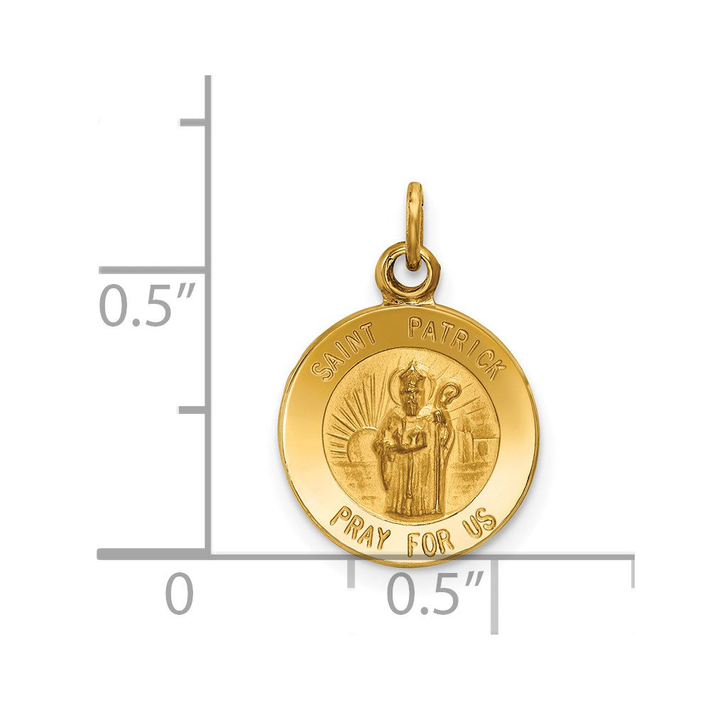 14k Yellow Gold Saint Patrick Medal Charm