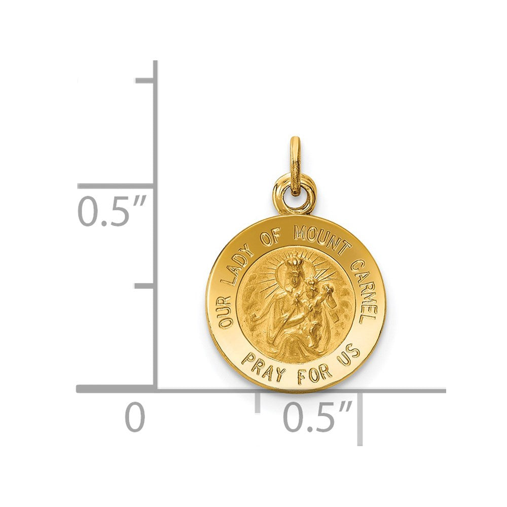 14k Yellow Gold Our Lady of Mt. Carmel Medal Charm