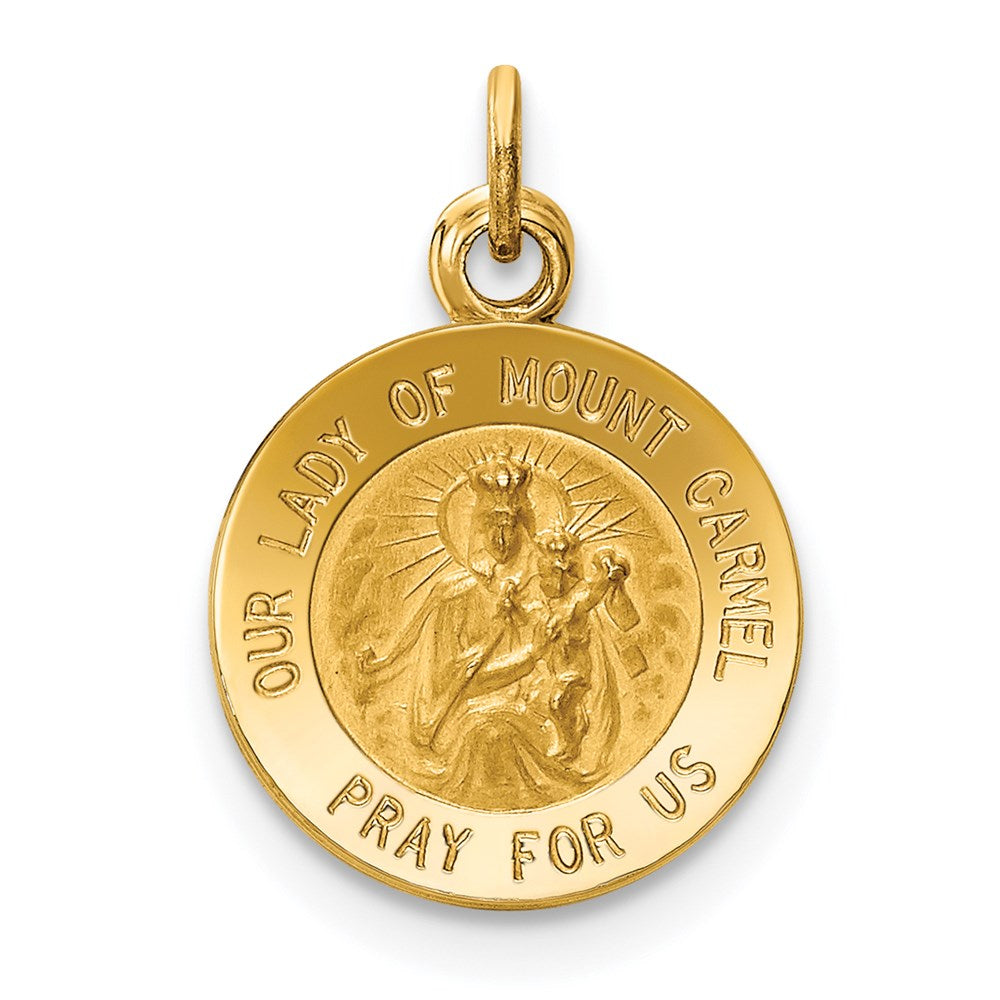 14k Yellow Gold Our Lady of Mt. Carmel Medal Charm