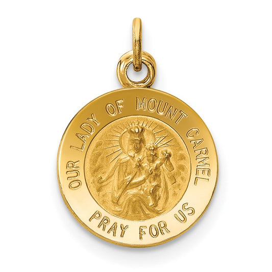 14k Yellow Gold Our Lady of Mt. Carmel Medal Charm