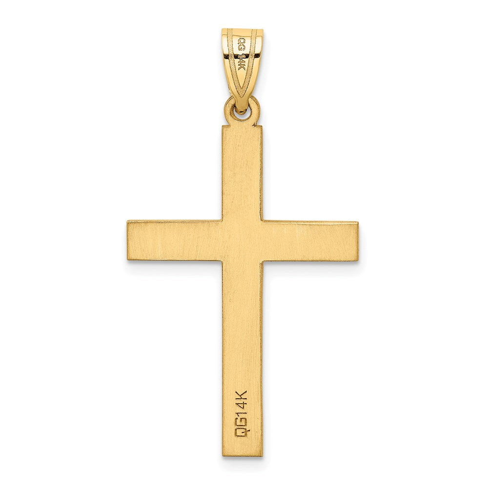 14k Polished .02ct. Diamond Cross Pendant