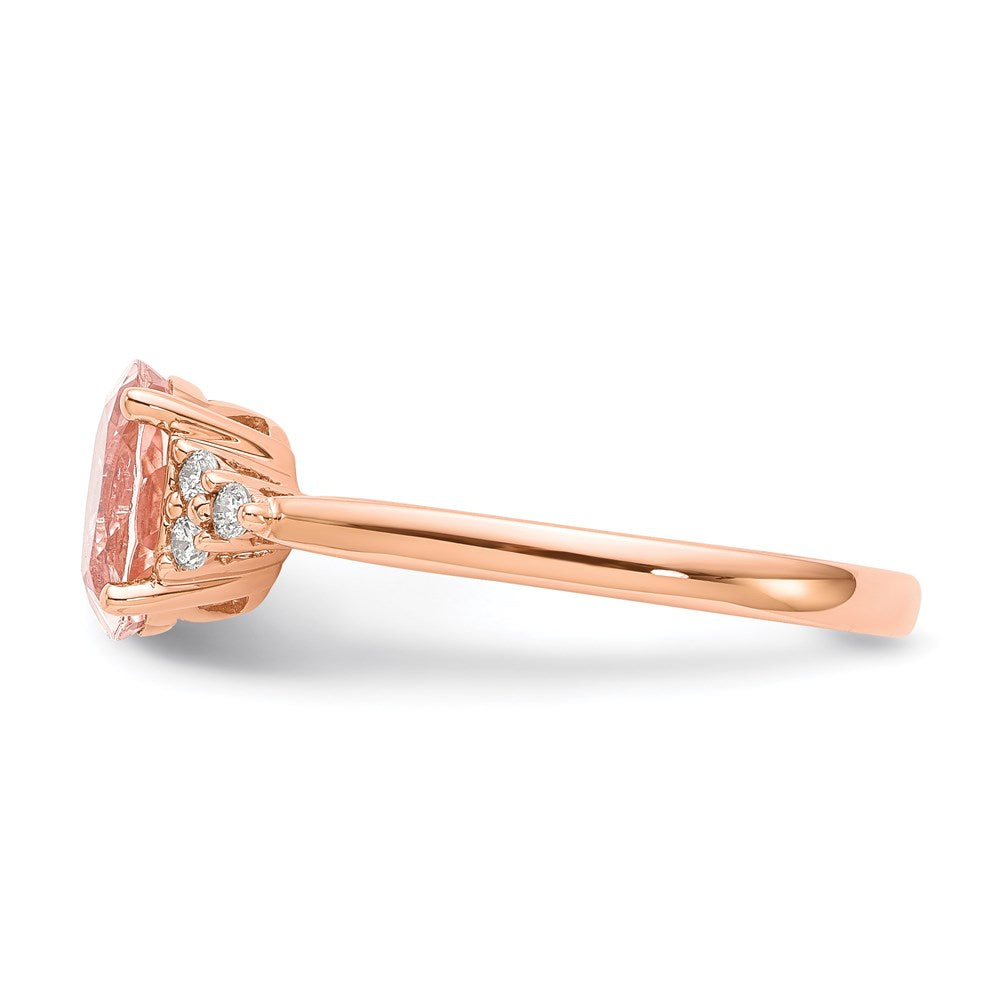 14k Rose Gold Morganite & Real Diamond Ring