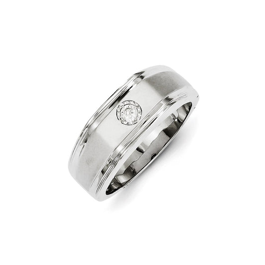 14k White Gold Real Diamond Men's Ring