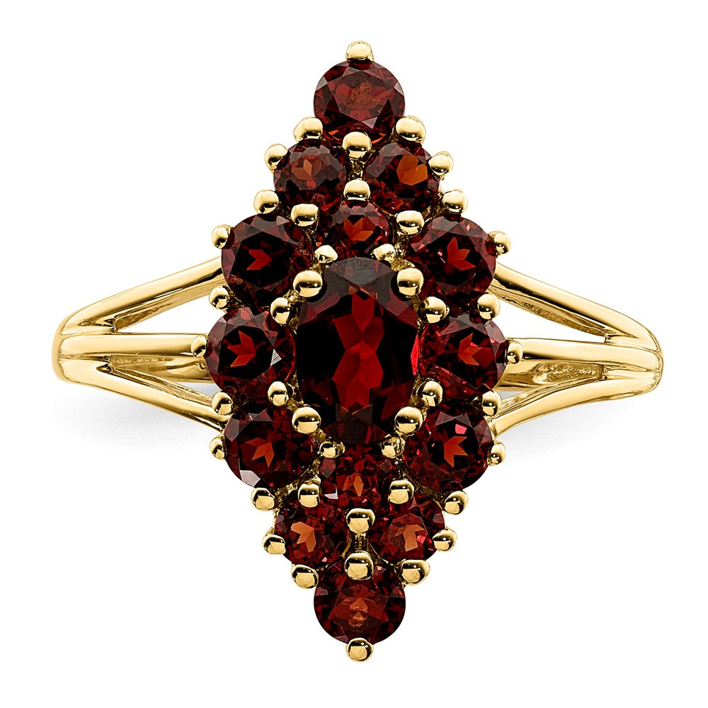 14K Yellow Gold Garnet Ring