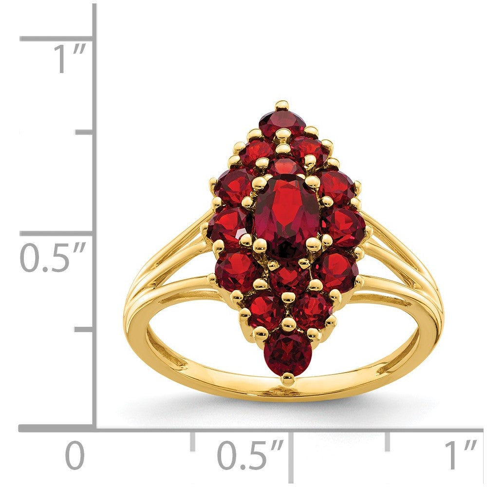 14K Yellow Gold Garnet Ring