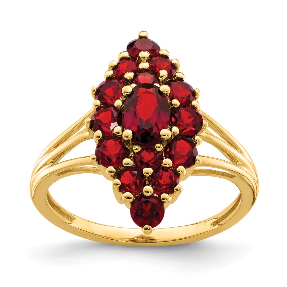 14K Yellow Gold Garnet Ring