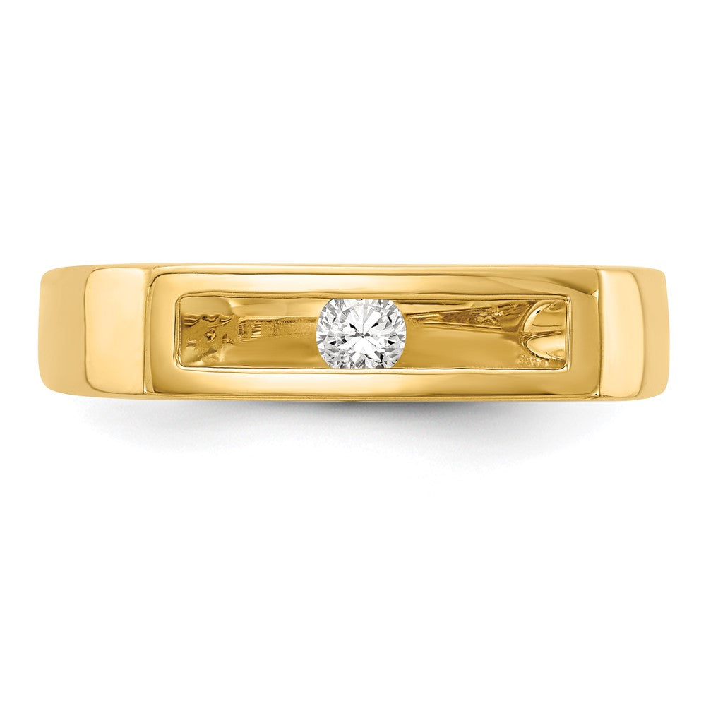 14K Gold Polished Real Diamond Ring