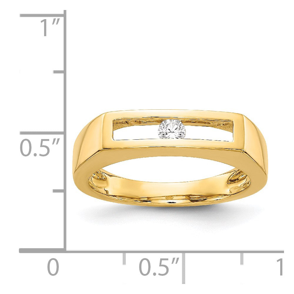 14K Gold Polished Real Diamond Ring