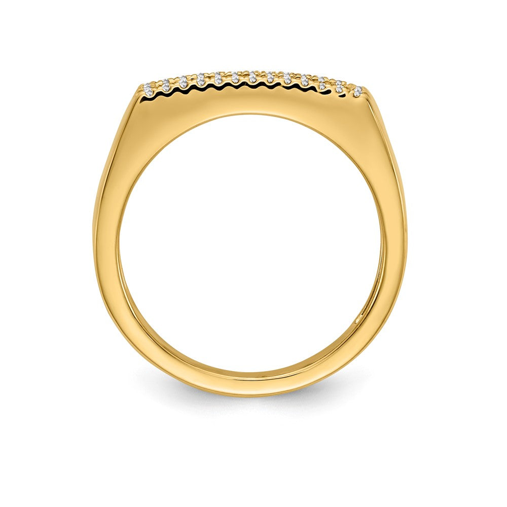 14K Gold Polished Real Diamond Ring