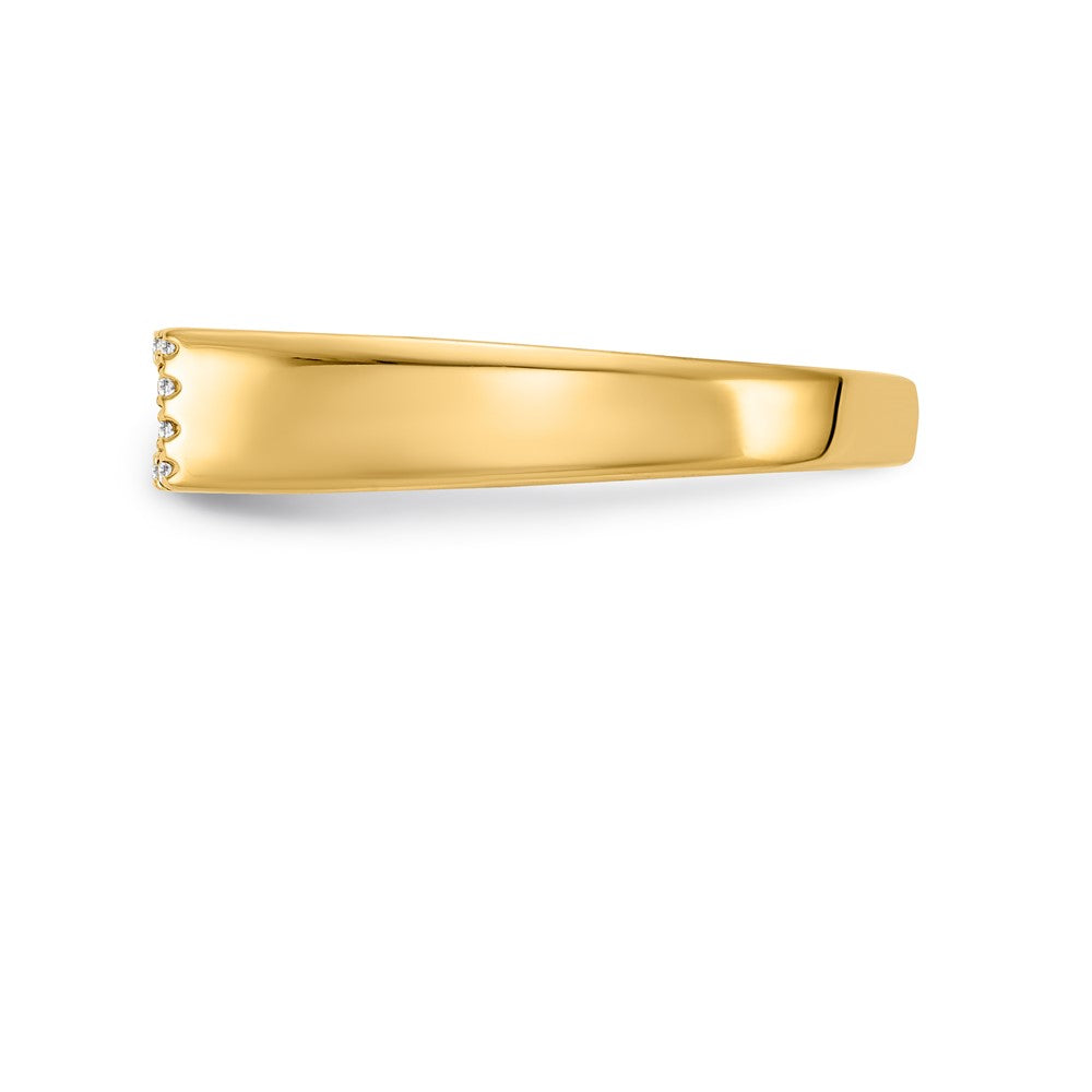 14K Gold Polished Real Diamond Ring