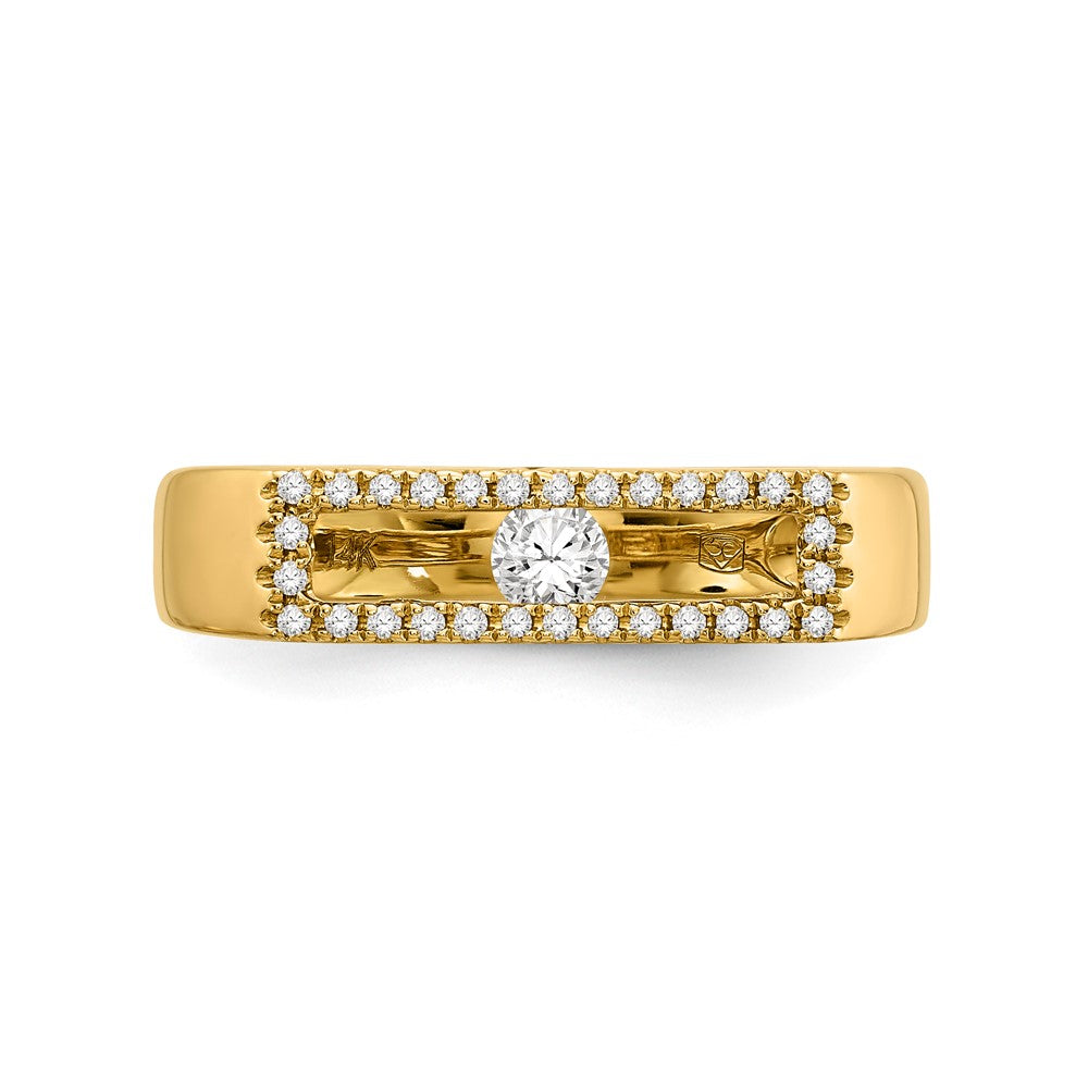 14K Gold Polished Real Diamond Ring