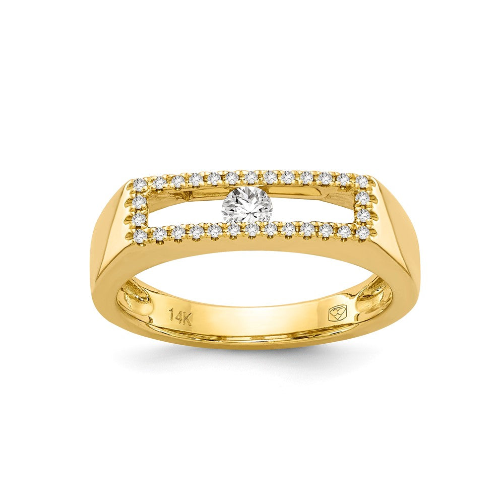 14K Gold Polished Real Diamond Ring