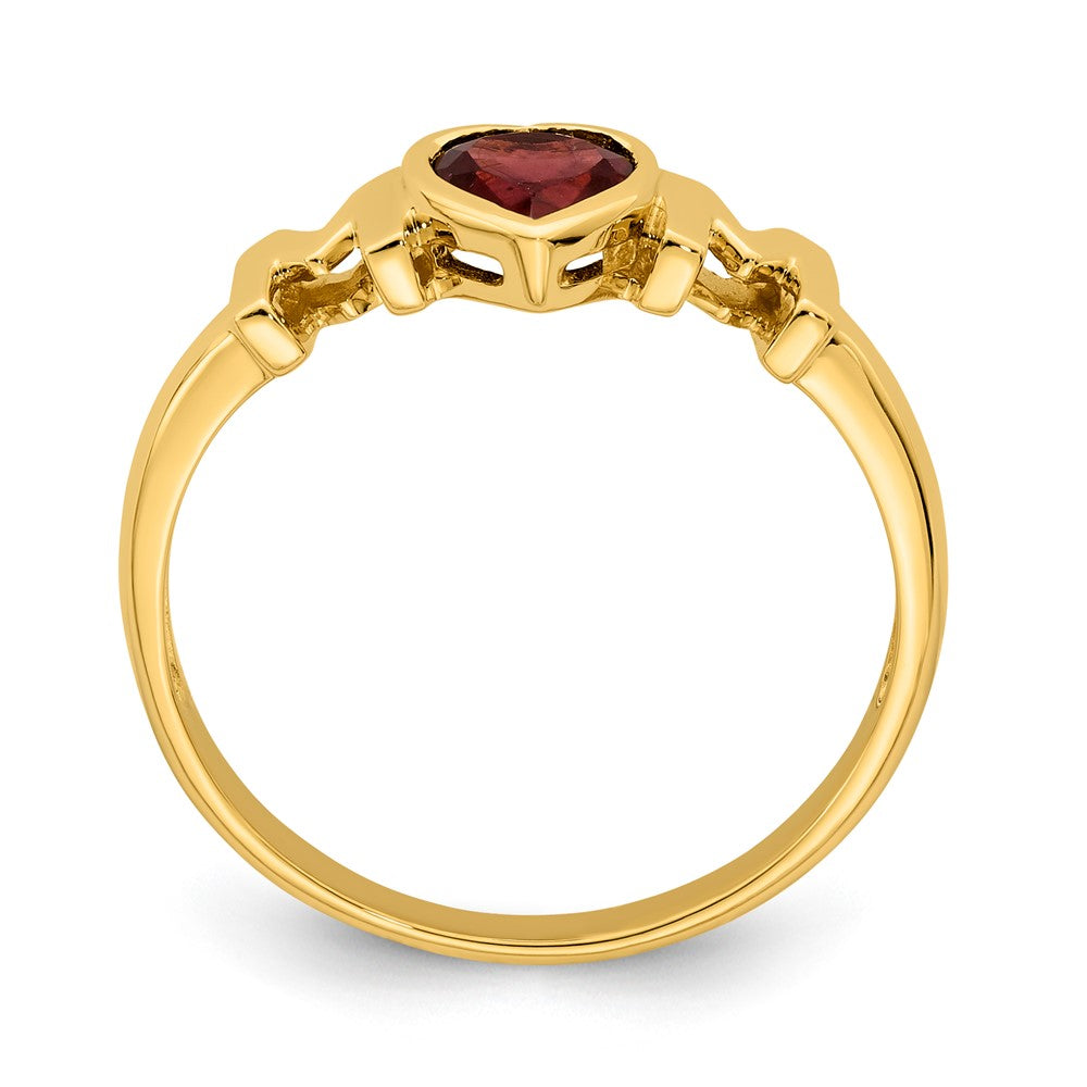 14K Yellow Gold Garnet MOM Ring