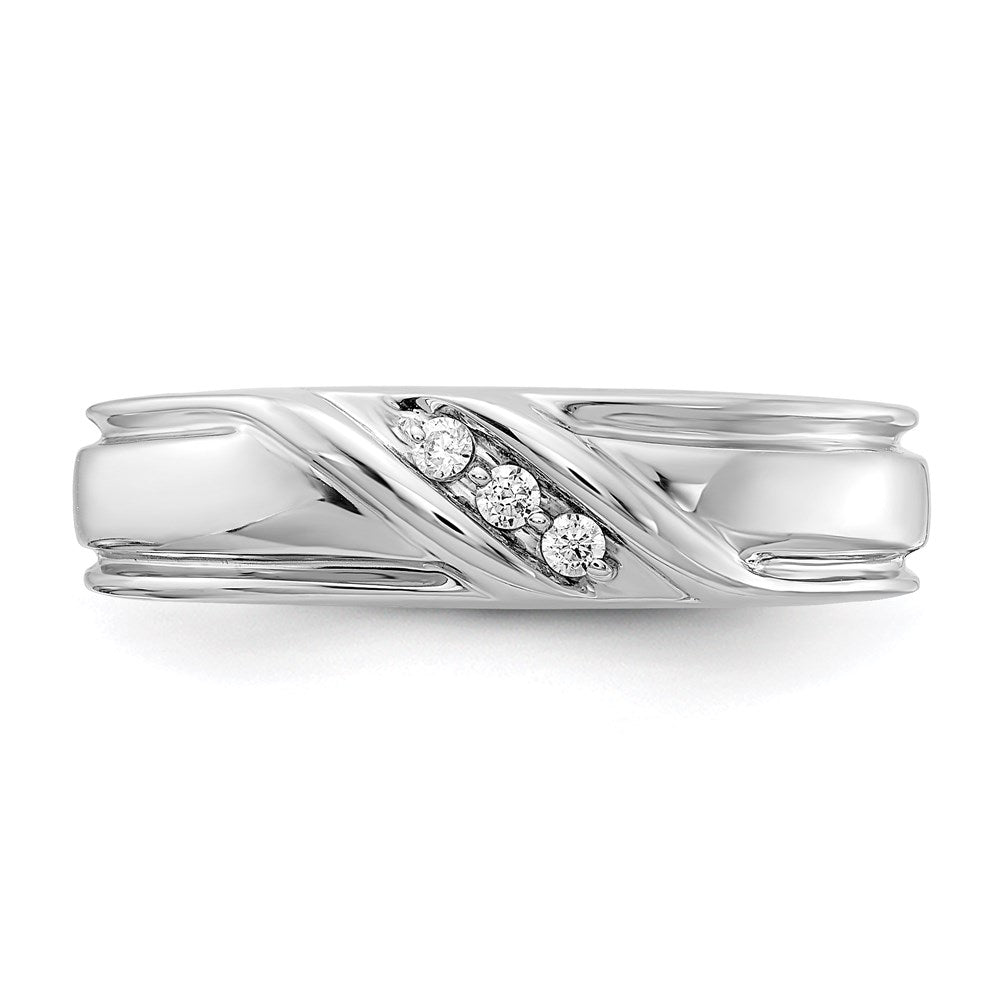 14k White Gold Real Diamond Men's Ring