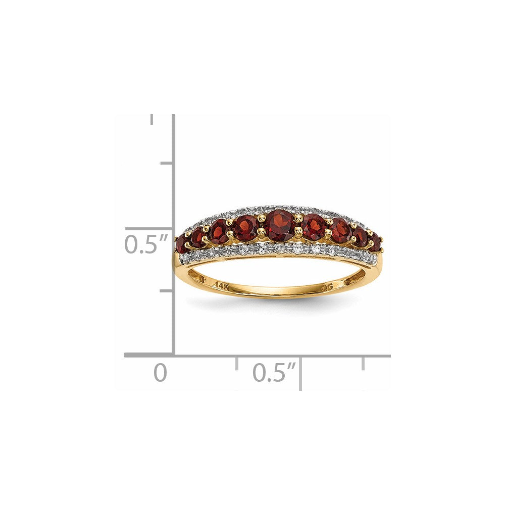 14K Gold w/ Mozambique Garnet & White Topaz Polished Ring