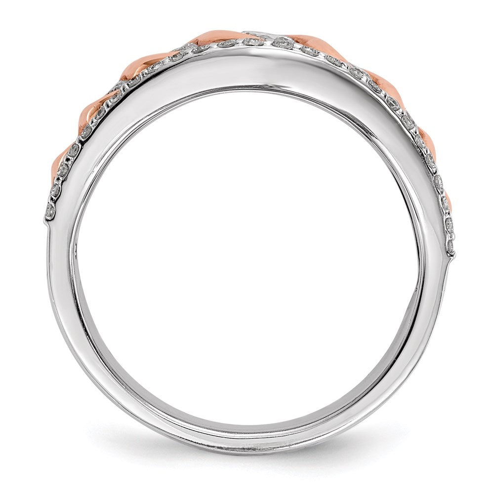 14k White/Rose Gold Real Diamond Ring