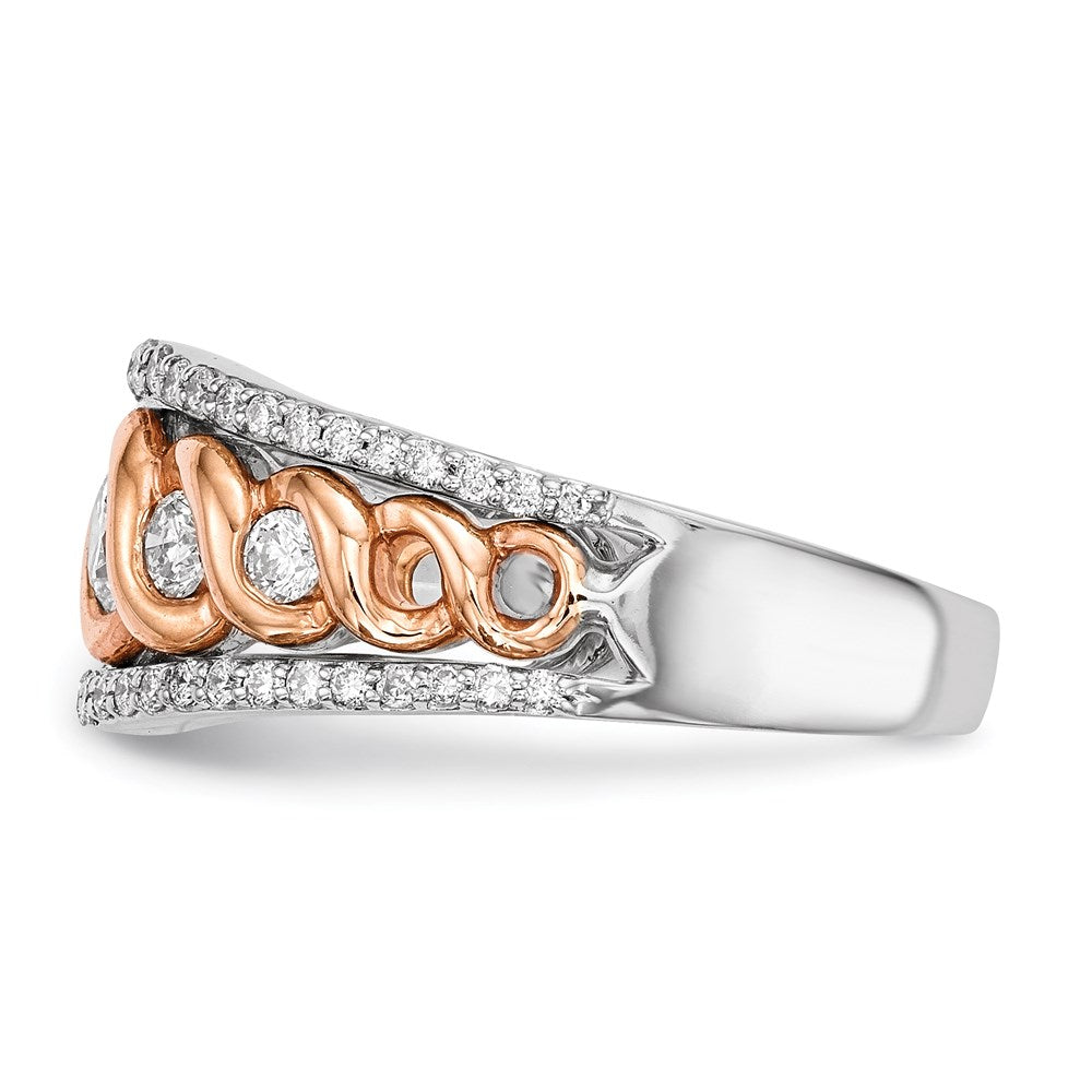 14k White/Rose Gold Real Diamond Ring