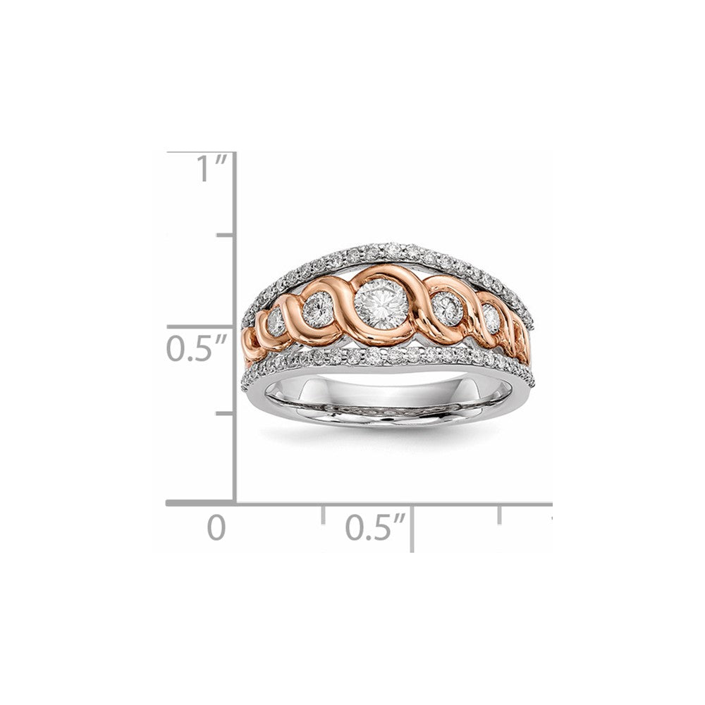 14k White/Rose Gold Real Diamond Ring