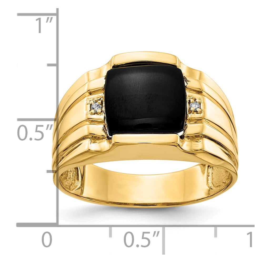 14K Yellow Gold VS Real Diamond men's ring