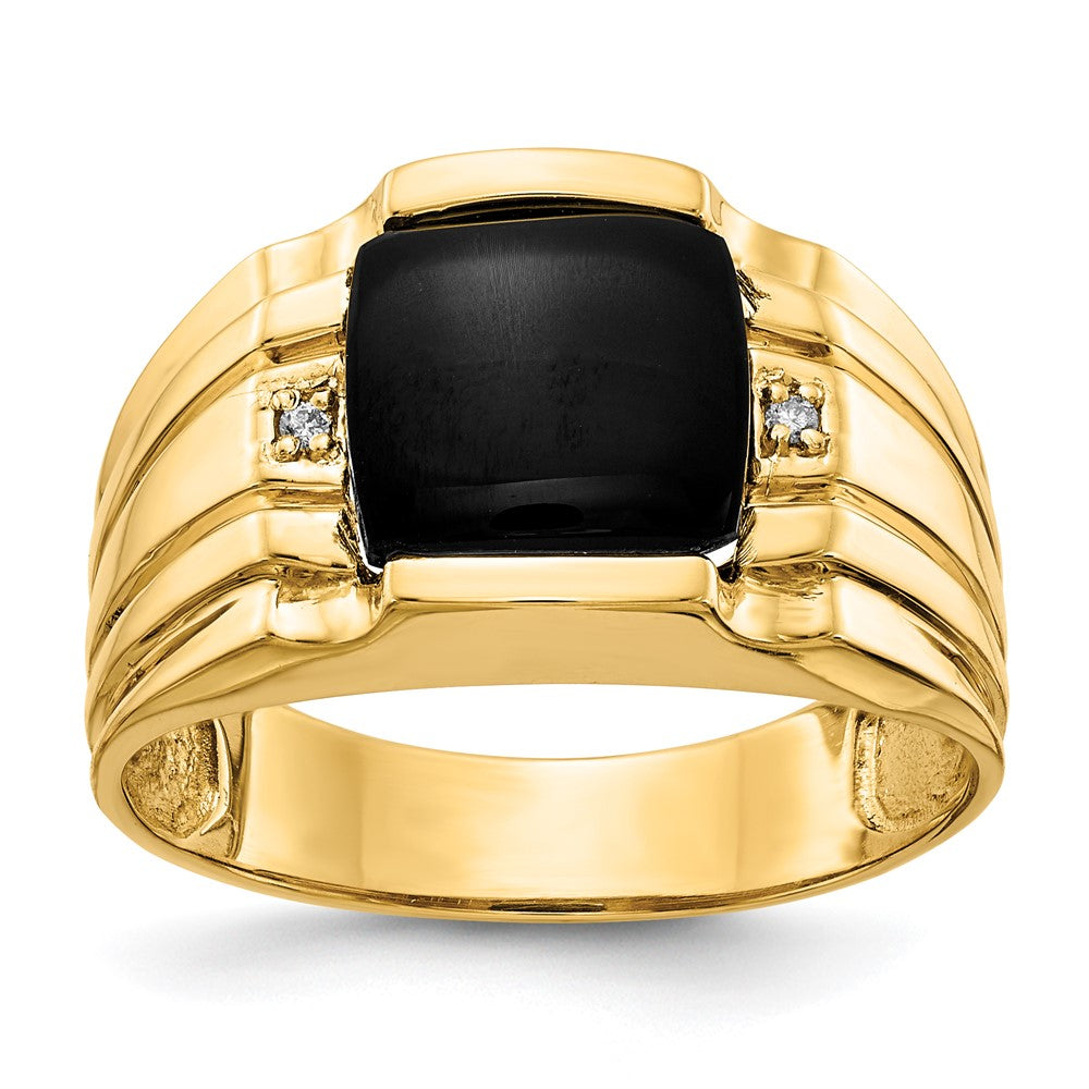 14K Yellow Gold VS Real Diamond men's ring