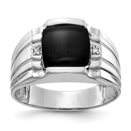 14k White Gold A Real Diamond men's ring