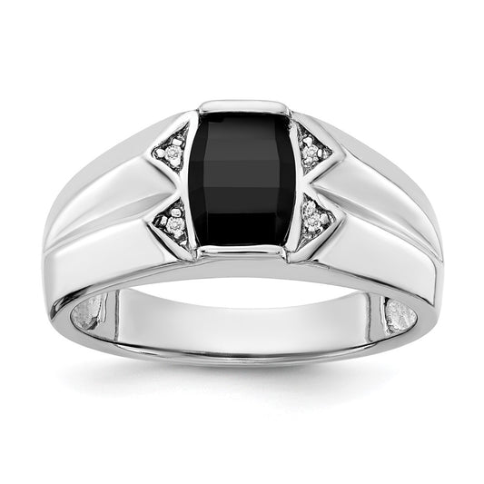 14k White Gold AAA Real Diamond men's ring