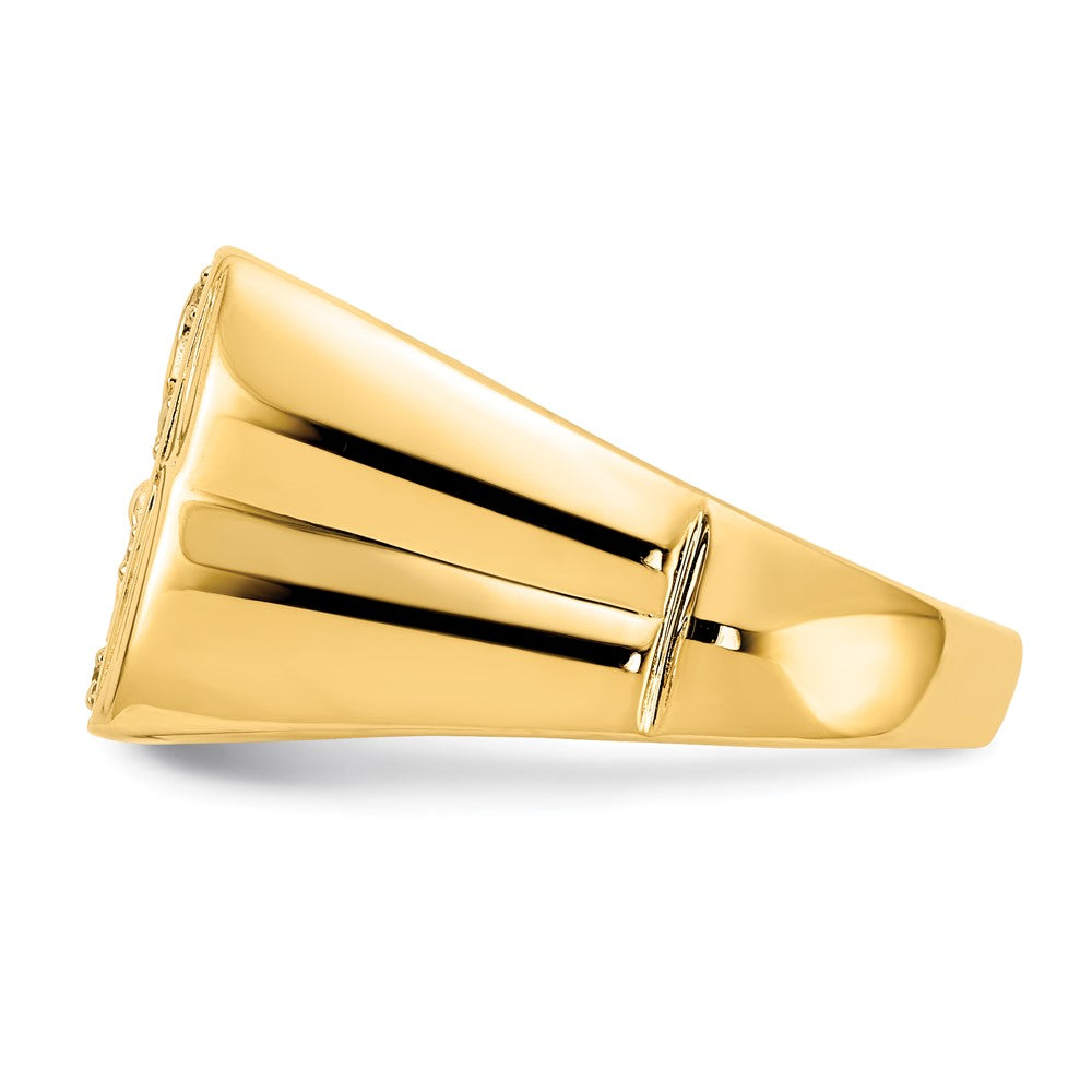 14K Yellow Gold AAA Real Diamond men's ring