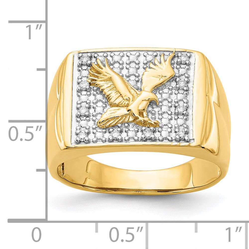 14K Yellow Gold AAA Real Diamond men's ring