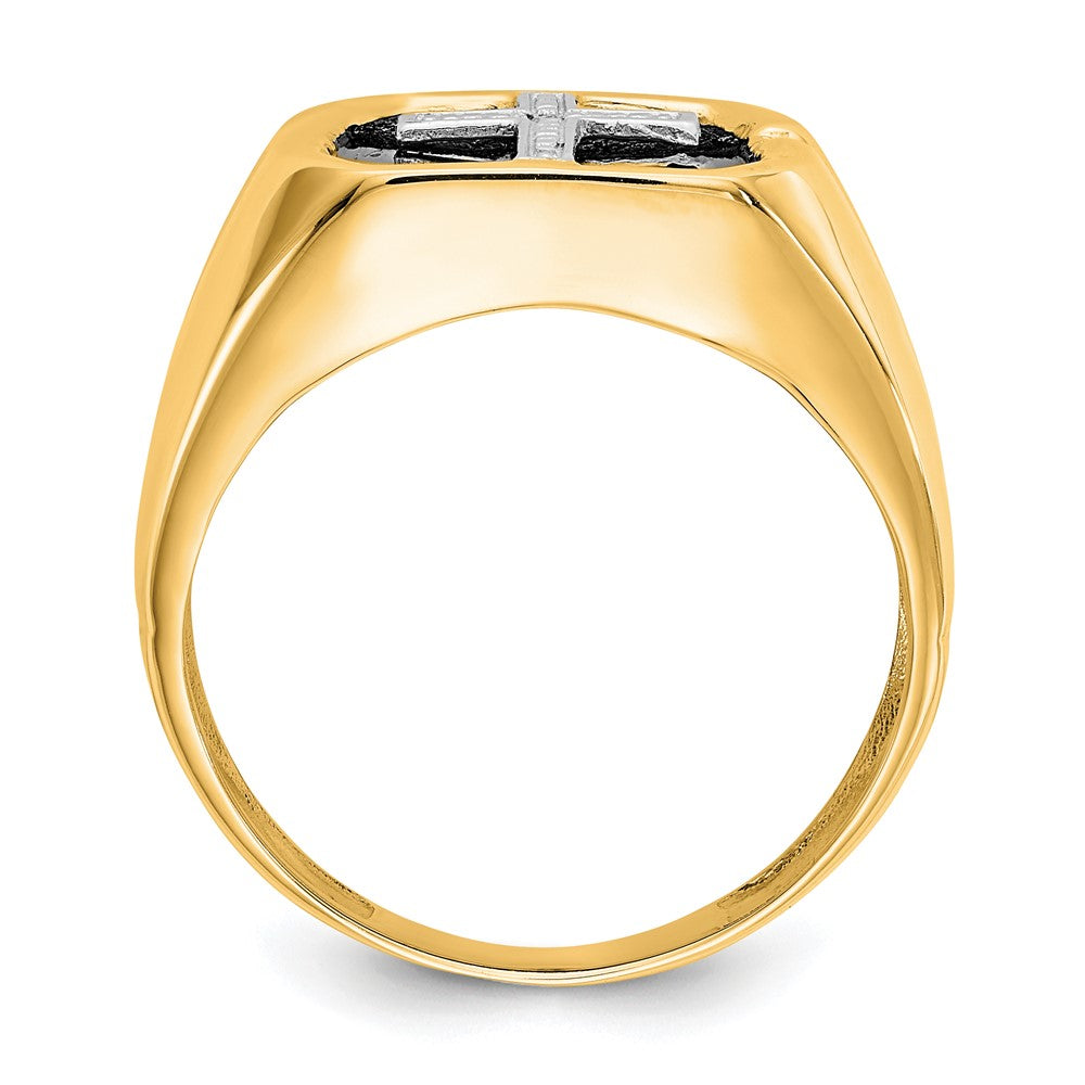 14K Yellow Gold AAA Real Diamond men's ring