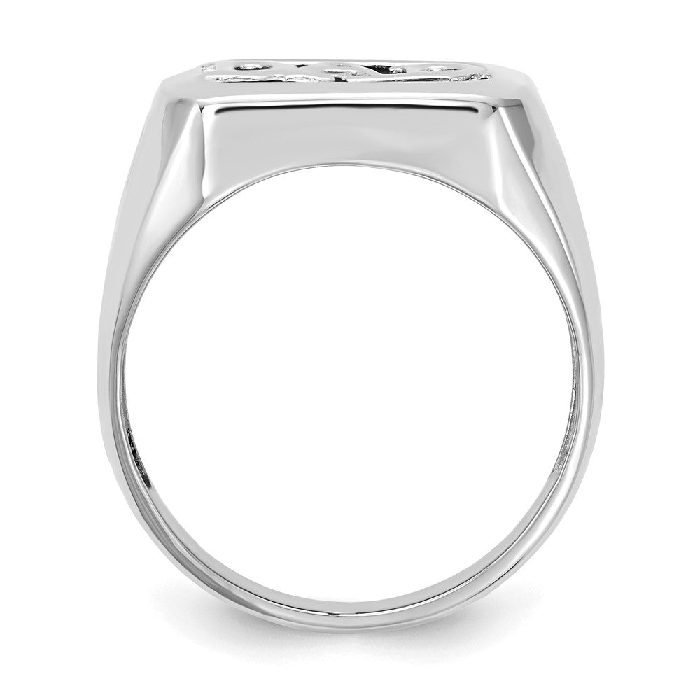 14k White Gold A Real Diamond men's ring