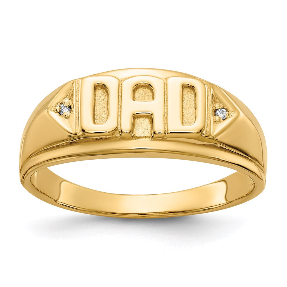 14K Yellow Gold AA Real Diamond men's ring