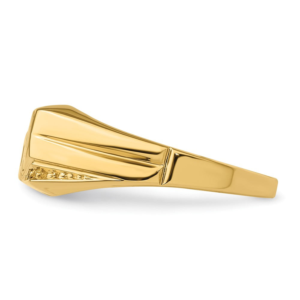 14k Yellow Gold AAA Diamond mens ring