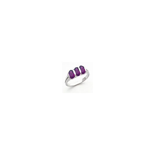 14k White Gold 6x4mm Oval Amethyst ring