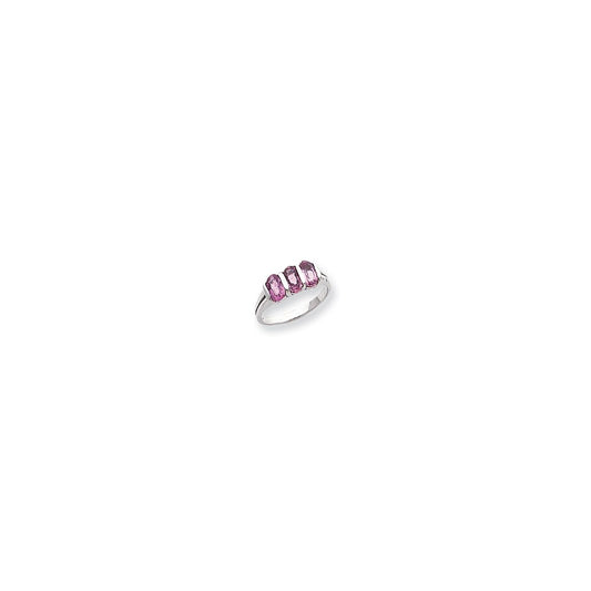 14k White Gold 6x4mm Oval Pink Sapphire ring