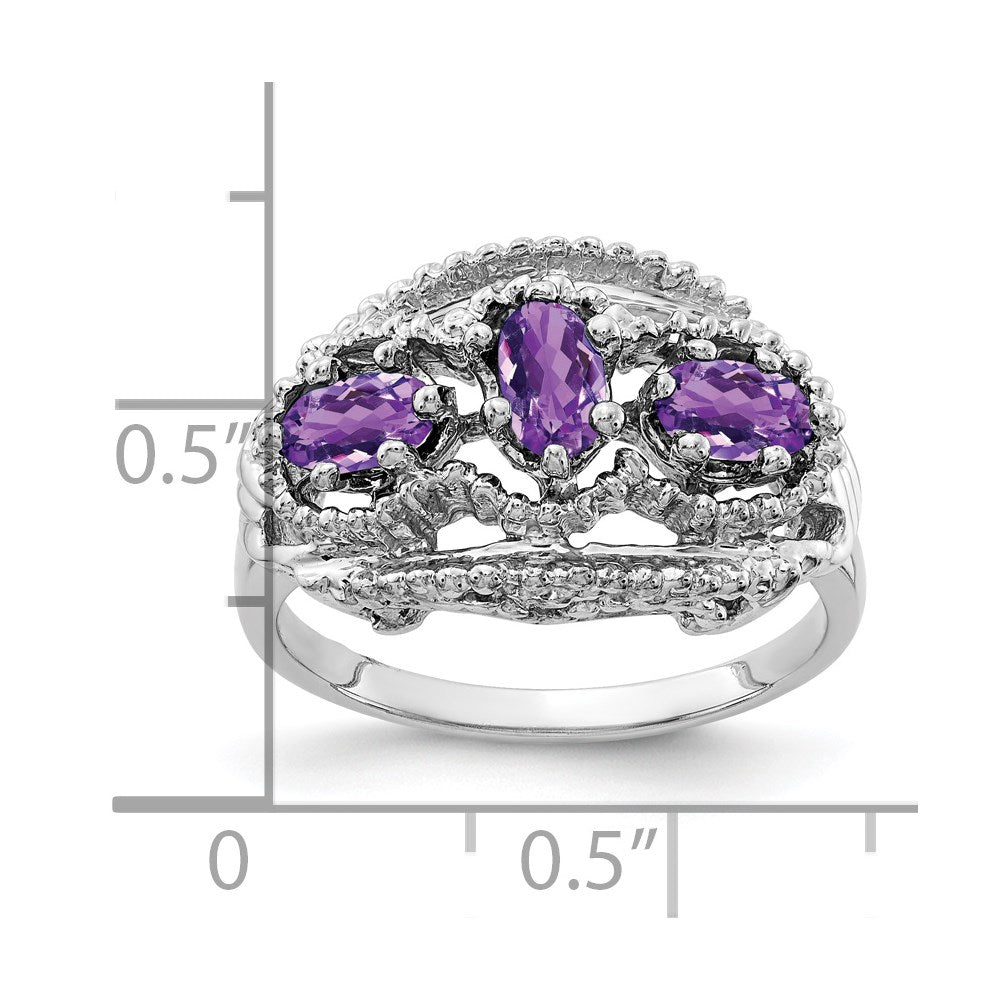 14k White Gold 5x3mm Oval Amethyst ring