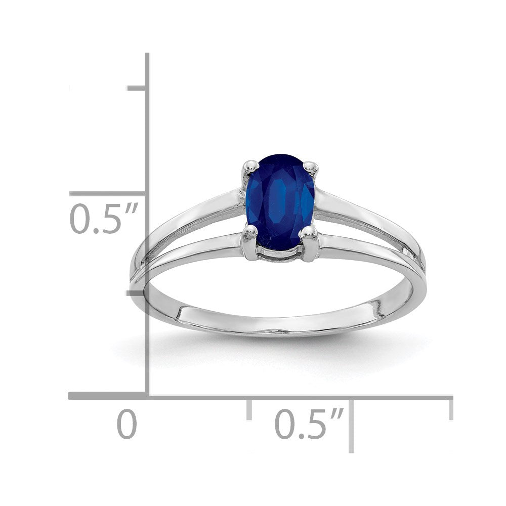 14k White Gold 6x4mm Oval Sapphire ring