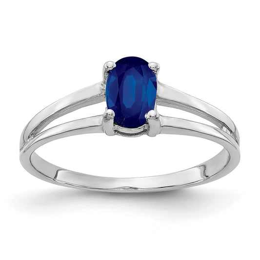 14k White Gold 6x4mm Oval Sapphire ring