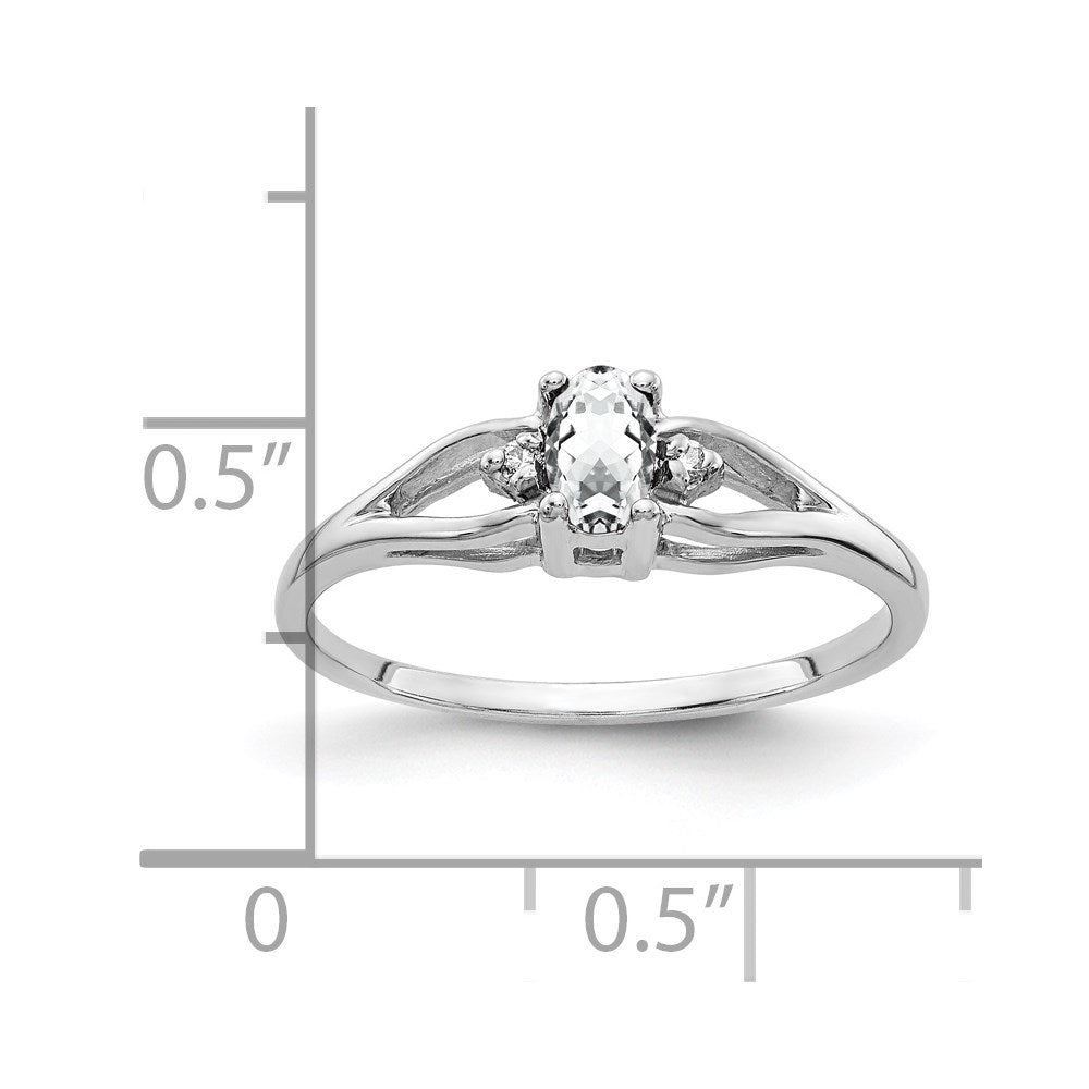 14k White Gold 5x3mm Oval Cubic Zirconia AA Real Diamond ring