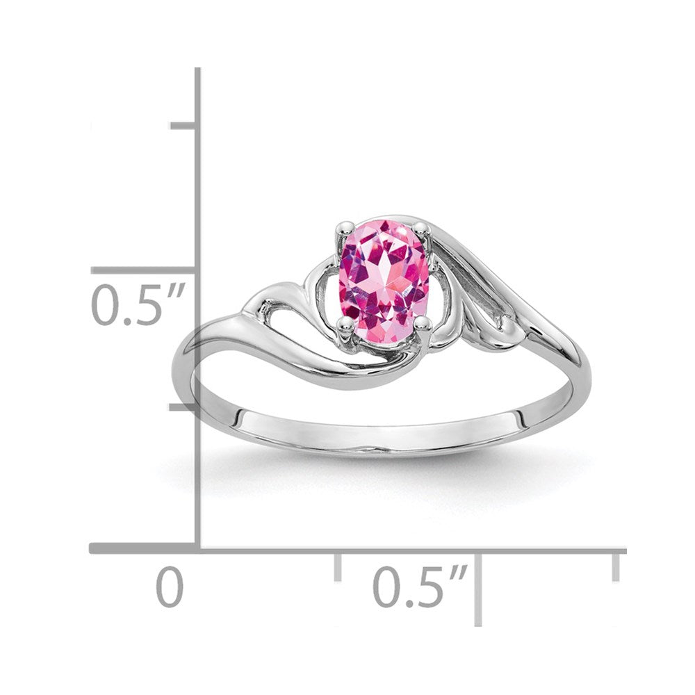 14k White Gold 6x4mm Oval Pink Sapphire ring